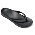thumbnail image 1 of Smile Popcorn Women's Flip Flops Lightweight Thong Sandals Summer Beach Sandals with Arch Support, Black, 1 of 7