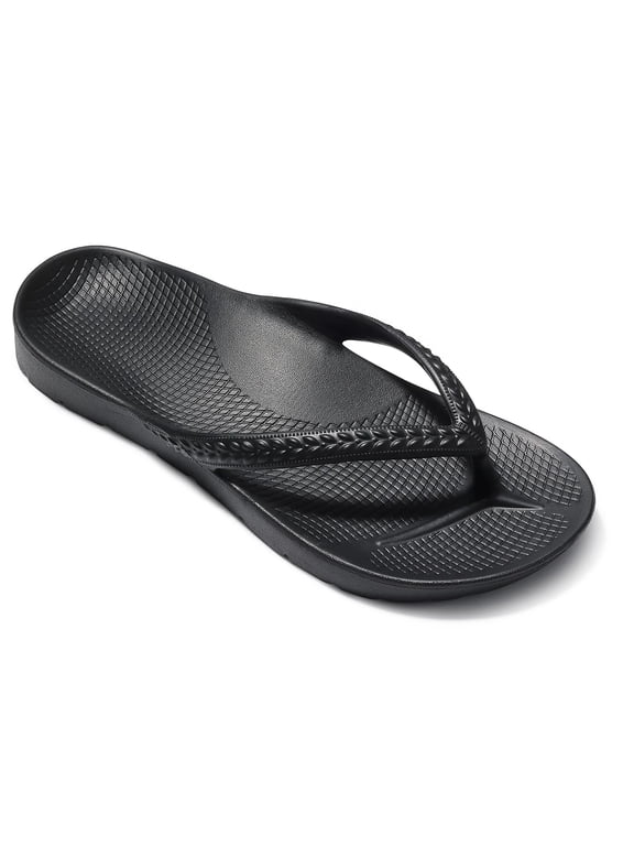 Women's Flip Flops Lightweight Thong Sandals Summer Beach Sandals with Arch Support, Black