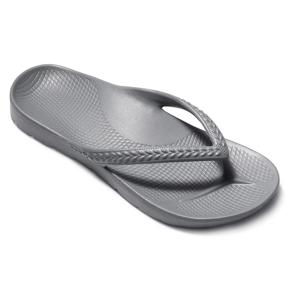 Smile Popcorn Women's Flip Flops Lightweight Thong Sandals Summer Beach Sandals with Arch Support, Grey