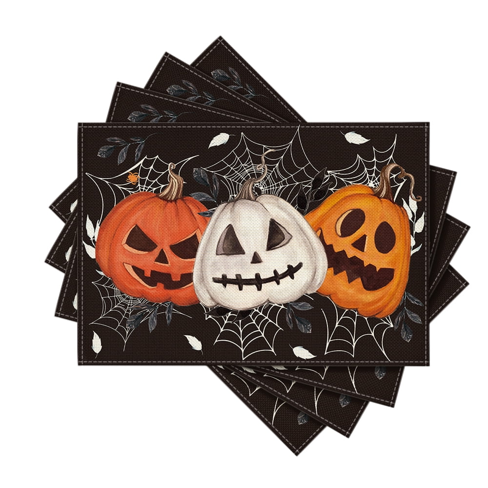 4 Jack-O-Lantern Lane Halloween Beaded deals BOO Placemat NWT