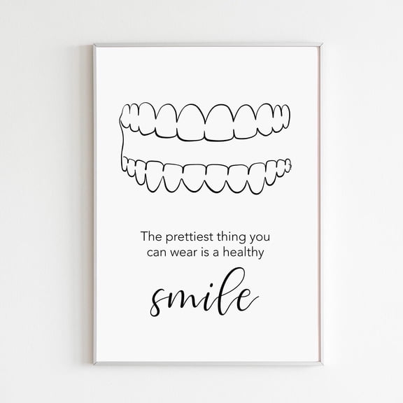 Smile Quote Minimal Poster, Unframed Canvas 8x10in