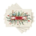 thumbnail image 1 of Smile Red Nutcracker Floral Holly Christmas Placemats Set of 4, 12x18 Inch Seasonal Winter Table Mats, 1 of 6