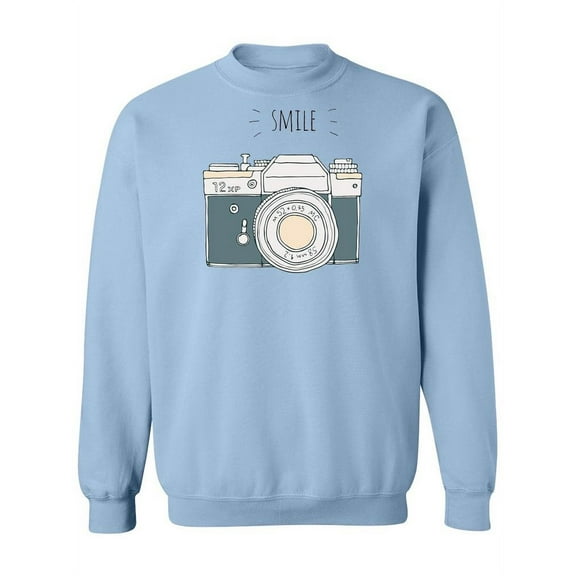Smile, Retro Camera Design Sweatshirt Women -Image by Shutterstock, Female Small