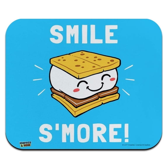 Smile S'More Funny Humor Low Profile Thin Mouse Pad Mousepad