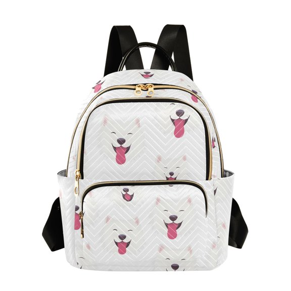 Smile Samoyed Fashion Backpack Quilted Lightweight Women Travel Daypack 8.5L