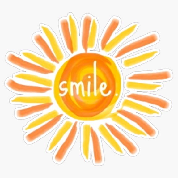 Smile Simple Positive Motivation Happy Face Emoji Text Decal For Phone Case Laptop Sticker