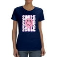 thumbnail image 1 of Smile Slogan. Shaped T-Shirt Women -Image by Shutterstock, Female 3X-Large, 1 of 4