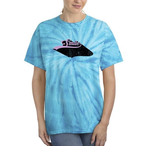 Smile Slogan Tie Dye Cyclone Women -Image by Shutterstock, Female Medium
