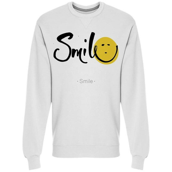 Smile Smile Happy Face Yellow Sweatshirt Men -Image by Shutterstock, Male 3X-Large