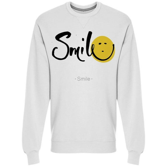Smile Smile Happy Face Yellow Sweatshirt Men -Image by Shutterstock, Male Medium