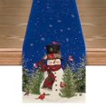 thumbnail image 1 of Smile Snowman Birds Trees Christmas Table Runner Blue 13 x 72 Inch, 1 of 7