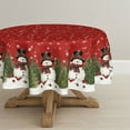 thumbnail image 1 of Sm:)e Snowman Cardinals Trees Snowflakes Winter Christmas Tablecloth Round 70 Inch, Red Xmas Table Decoration, 1 of 6