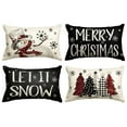 thumbnail image 1 of Sm:)e Snowman Let It Snow Christmas Winter Pillow Covers 12 x 20 Black, 1 of 8
