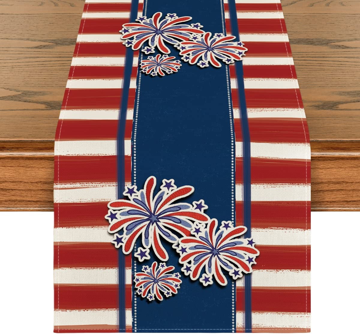 Contemporary Home Living 72" Aqua Blue and Pink Striped Rectangular