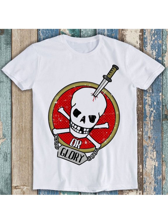 Smile Sugar Skull Skeleton Death or Glory Face Funny Gift Tee T Shirt M1521