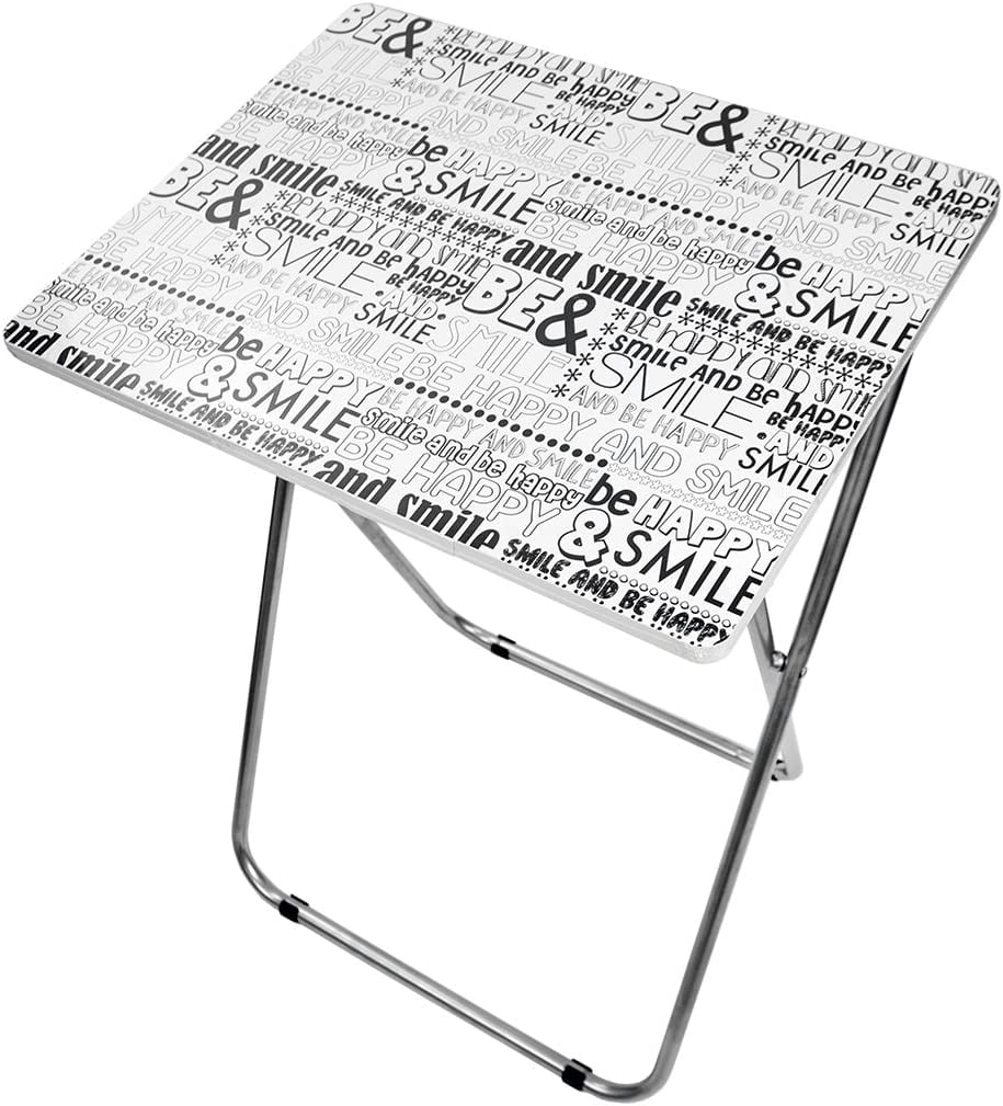 Smile TV Tray (Black/White) TV Trays For Eating Folding TV Tray