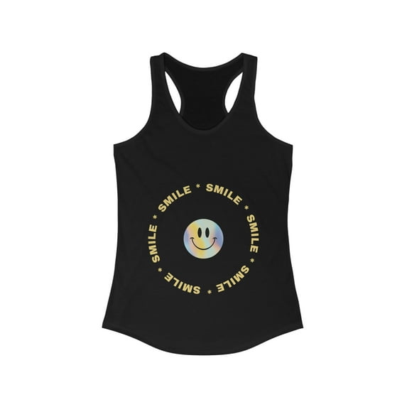 Smile Tank Top, Ladies Tank Top, Happy Tank, Razorback Tank, Happyface Tank