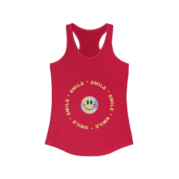Smile Tank Top, Ladies Tank Top, Happy Tank, Razorback Tank, Happyface Tank