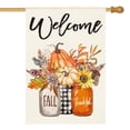 thumbnail image 1 of Sm:)e Thankful Mason Jar Pumpkin Floral Fall House Flag 28 x 40 Inch Double Sided, 1 of 7