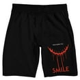 thumbnail image 1 of Smile Title Logo and Bloody Smile Men's Black Lounge Shorts-Large, 1 of 5