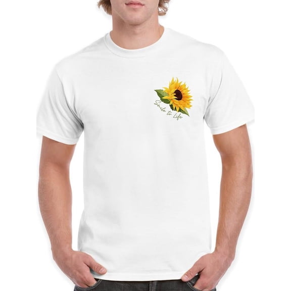 Smile To Life Sunflower Art T-shirt Men's -SmartPrintsInk Designs