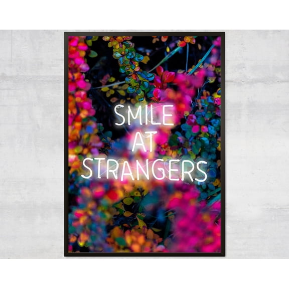 Smile Wall Art, Neon Sign Wall Art, Feel Good Prints, Positive Vibes Gift, Pma Wall Art Wall Art, Modern Wall Decor, 8x12 UNFRAMED