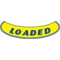thumbnail image 1 of Smile Windshield Slogan Sticker - Blue/Yellow - "Loaded" - 2 3/4ʺW x 12ʺL - Pack of 12, 1 of 1