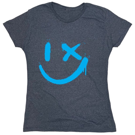Smile Wink Sarcastic Humor Novelty Funny Women's Casual Tees