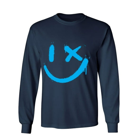 Smile Wink Sarcastic Humor Novelty Men's Long Sleeve Shirts