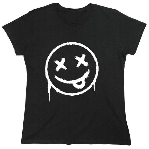 Smile X Eyes Sarcastic Humor Novelty Funny Women's Casual Tees