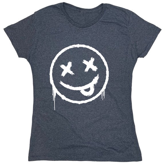 Smile X Eyes Sarcastic Humor Novelty Funny Women's Casual Tees