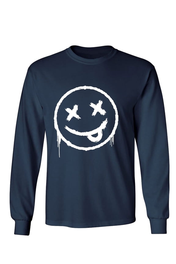Smile X Eyes Sarcastic Humor Novelty Men's Long Sleeve Shirts