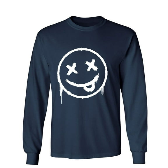 Smile X Eyes Sarcastic Humor Novelty Men's Long Sleeve Shirts