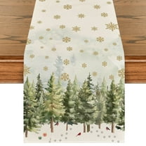 Smile Xmas Trees Cardinals Snowflakes Christmas Winter Table Runner 13 x 72 Inch