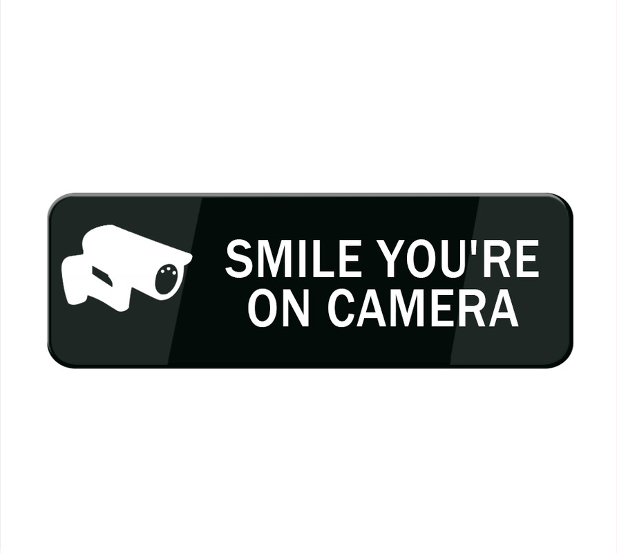 Smile You'Re On Camera Sign Stickers, 10X3 Inch Acrylic Plaque With ...