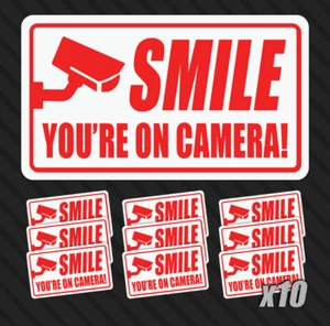 Smile You'Re On Camera Sticker Video Security Warning Cctv Alarm ...