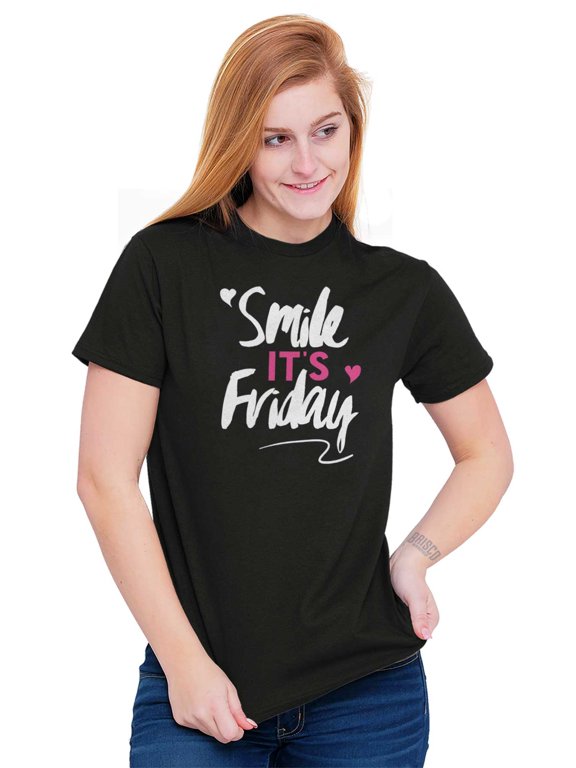 Smile its Friday Weekend Vibes Happy Women's Plus Size Graphic Tee Brisco Brands 2X