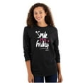thumbnail image 1 of Smile its Friday Weekend Vibes Happy Women Plus Size Long Sleeve Graphic Tee Brisco Brands 2X, 1 of 5