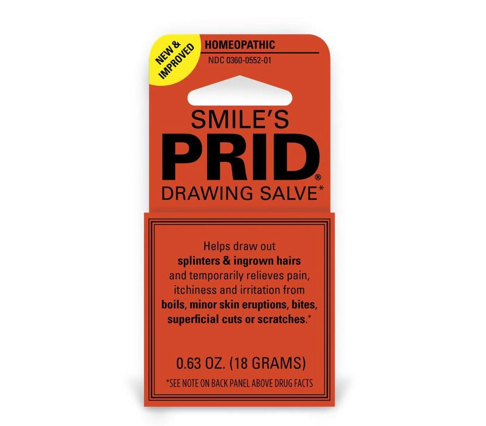Smile's PRID Drawing Salve, Natural Homeopathic Relief of Topical Pain and Irritation, 18 Grams