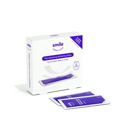 SmileDirectClub Pro Strength Hydrogen Peroxide Teeth Whitening Strips, Fast Dissolving, 32 Count