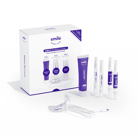 SmileDirectClub Pro Teeth Whitening System, 4 Pack Gel Pens with LED Accelerator Light + Toothpaste