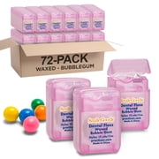 SmileGoods Bubble Gum Flavored Waxed 12 Yard Dental Floss, Shred Resistant Nylon Floss, Mini Sample Size for Giveaways, Travel, Kids, Adults, Patients, Bulk Pack of 72