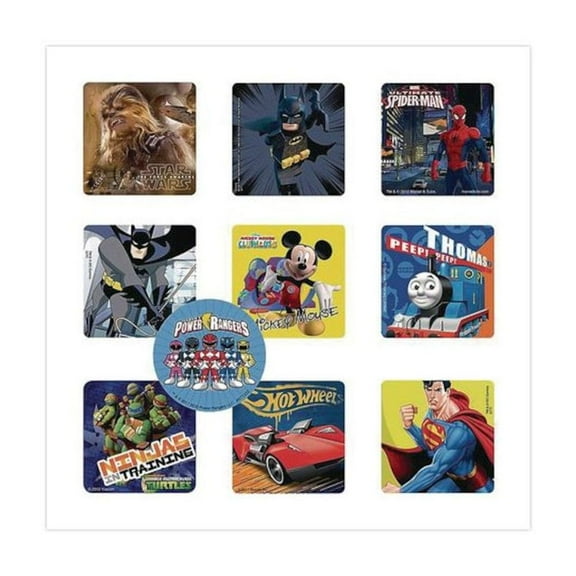 Cars, Trucks and Heroes Sticker Sampler Pack, Randomly Assorted Illustrations and Colors, 1,000/Box