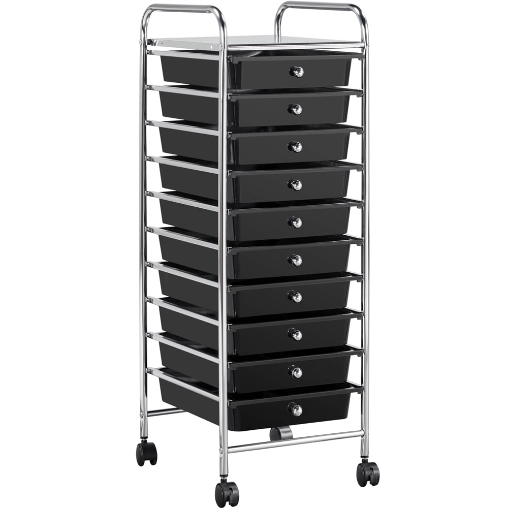 SmileMart 10 Drawer Rolling Storage Cart Organizer with Lockable Wheels