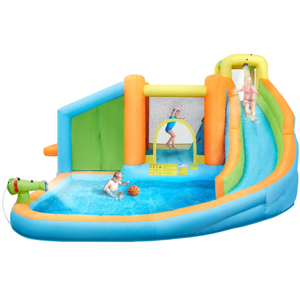 Alden Design 14.5′ L x 12.6′ W x 7.6′ H Inflatable Bounce House with Water Slide for Kids