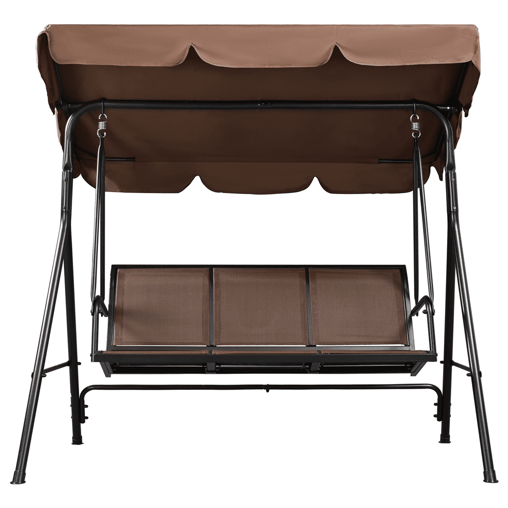 Free Shipping Alden Design 3 Seat Patio Canopy Porch Hanging Swing Chair for Outdoor Dark Brown Walmart