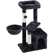 SmileMart 34.5" H Cat Tree Tower with Condo and Perches, Black
