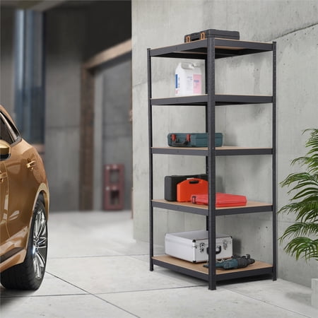 SmileMart 35.4"x23.6"x71" Adjustable 5 Tier Metal Storage Shelving Display Rack for Garage/Warehouse/Living Room