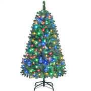SmileMart 4.5ft Pre-lit Spruce Artificial Christmas Tree with 150 LED Lights, Green