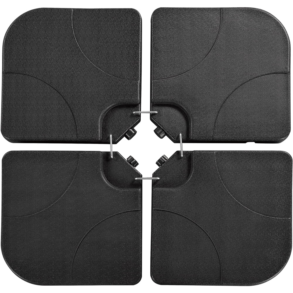 Alden Design 4-Piece Heavy Duty Fillable Patio Umbrella Base Stand, Black
